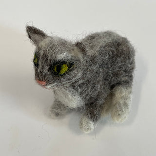 Kate Beauregard - Felted Cat - Grey