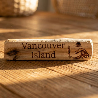 Drift Roots - Driftwood Sign - "Vancouver Island" - 3.5" long