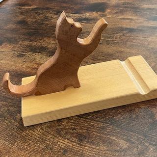 Ron Acton - Wood - Cell Phone or Tablet Stand - Cat