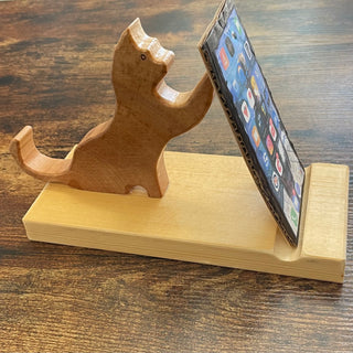 Ron Acton - Wood - Cell Phone or Tablet Stand - Cat