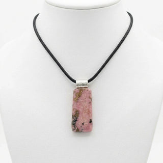 Elaine Bohm - Pendant - Rhodonite cabachon - Pink, in 925 silver - 18"cord