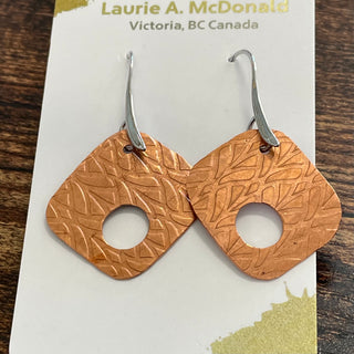 Laurie A. McDonald - Earrings - Copper - Square with hole