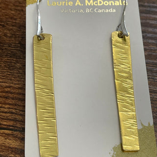Laurie A. McDonald - Earrings - NuGold - long rectangle -2.5"