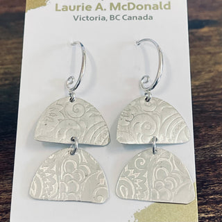 Laurie McDonald - Earrings - Sterling Silver - Two half discs