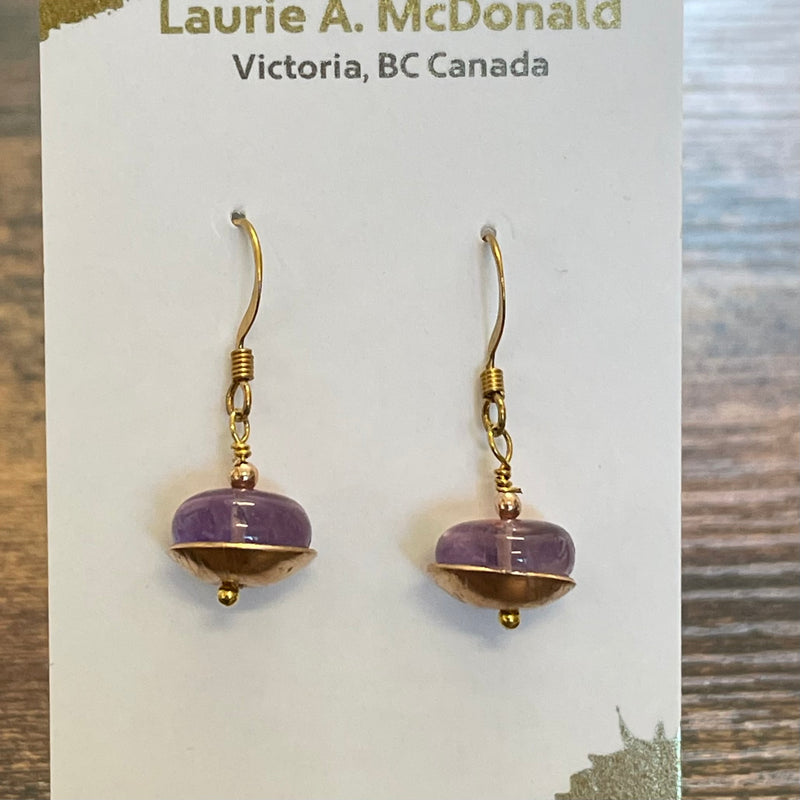 Laurie A. McDonald - Earrings - Amethyst with 9K Gold -  - Jewellery - McMillan Arts Centre & MAC Box Office