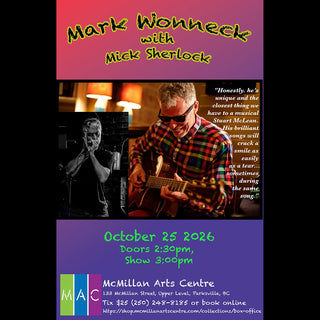 Mark Wonneck concert with Mick Sherlock, Sunday, October 25, 2026, 3pm