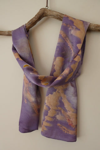 Karen MacRae - Satin Scarf - Lavender - Botanical print -  - Scarves - McMillan Arts Centre & MAC Box Office