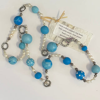 Lynn Orriss - Necklace - Polymer clay balls & pearls - Lynn Orriss - McMillan Arts Centre Gallery, Gift Shop and Box Office - Vancouver Island Art Gallery