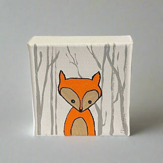 Mary-Ann Quist - Painting - Fox - 4" x 4" - Mary-Anne Quist - Painting - McMillan Arts Centre & MAC Box Office