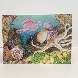 Andrea Walters - Card - An Octopus & Her Parasol - Andrea Walters - McMillan Arts Centre Gallery, Gift Shop and Box Office - Vancouver Island Art Gallery