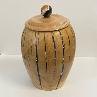 Gordon Grenon - Wood - Lidded Urn made of Resin & Japanese Plum - 4 1/2" x 7 1/2" - Gordon Grenon - Wood Art - McMillan Arts Centre & MAC Box Office