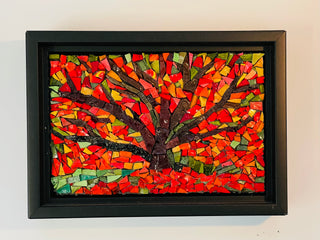 Debra Hagen - Mosaic - Tree - 7.25 "x 5.25" framed - Debra Hagen - Mosaic - McMillan Arts Centre & MAC Box Office