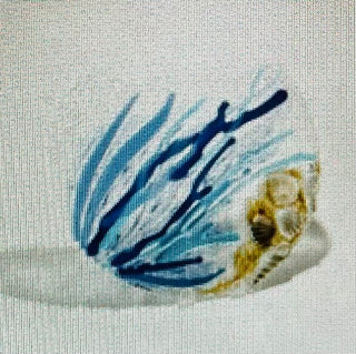 Doroni Lang - Seashore scene, large round - Doroni Lang - McMillan Arts Centre Gallery, Gift Shop and Box Office - Vancouver Island Art Gallery