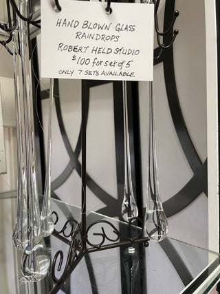 Robert Held - Glass - Raindrops - pack of 5 - McMillan Arts Centre - McMillan Arts Centre Gallery, Gift Shop and Box Office - Vancouver Island Art Gallery