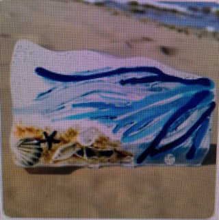 Doroni Lang - Seashore scene, large rectangle - Doroni Lang - McMillan Arts Centre Gallery, Gift Shop and Box Office - Vancouver Island Art Gallery