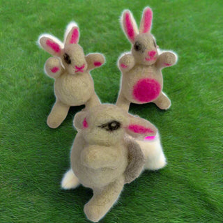 Kate Beauregard - Felted Bunnies - White - Kate Beauregard - McMillan Arts Centre Gallery, Gift Shop and Box Office - Vancouver Island Art Gallery