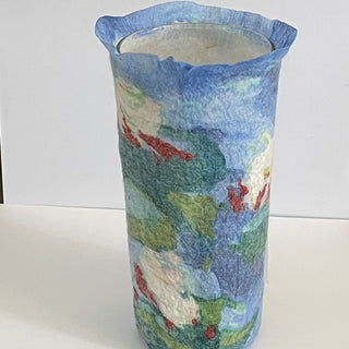 Darrell Giraldeau - Fibre Art - Felted vase with glass insert - Darrell Giraldeau - McMillan Arts Centre Gallery, Gift Shop and Box Office - Vancouver Island Art Gallery