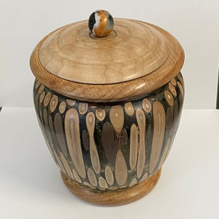 Gordon Grenon - Wood - Lidded Urn made of Resin & Japanese Plum - 5" x 8" - Gordon Grenon - Wood Art - McMillan Arts Centre & MAC Box Office