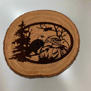 Drift Roots - Driftwood Coaster - Eagle - Drift Roots (Wes Robertson) - McMillan Arts Centre Gallery, Gift Shop and Box Office - Vancouver Island Art Gallery