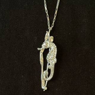 Karen Schmidt Humiski - Pendant - Sterling Silver - Seahorse & Seaweed, 24" chain - Karen Schmidt Humiski - Jewellery - McMillan Arts Centre & MAC Box Office