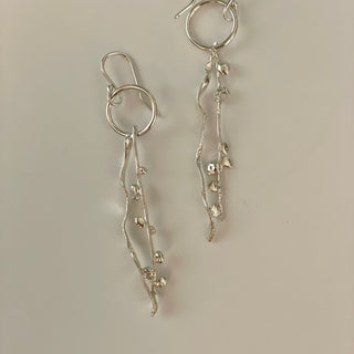Karen Schmidt Humiski - Earrings - Sterling Silver with hooks - Seaweed Tentacle - Karen Schmidt Humiski - McMillan Arts Centre Gallery, Gift Shop and Box Office - Vancouver Island Art Gallery