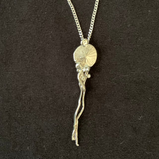 Karen Schmidt Humiski  - Pendant - Sterling Silver - Sand Dollar & Seaweed, 30" chain - Karen Schmidt Humiski - Jewellery - McMillan Arts Centre & MAC Box Office