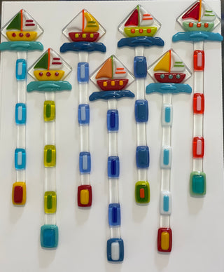 Bruce Thurston - Glass - Swizzle Stick - Sailboat, various colours - Bruce Thurston - McMillan Arts Centre Gallery, Gift Shop and Box Office - Vancouver Island Art Gallery