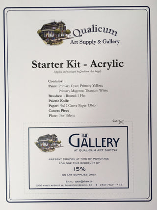 Qualicum Art Supply & Gallery - Starter Kit - Acrylic - Qualicum Art Supply & Gallery - McMillan Arts Centre Gallery, Gift Shop and Box Office - Vancouver Island Art Gallery
