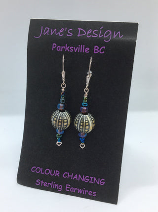 Jane Davidson - Earrings - Sea Urchin with lever back - Jane Davidson - McMillan Arts Centre Gallery, Gift Shop and Box Office - Vancouver Island Art Gallery