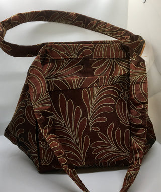 Donna Hales - Textile - Purse in rich brown brocade - Donna Hales - McMillan Arts Centre Gallery, Gift Shop and Box Office - Vancouver Island Art Gallery