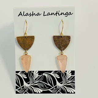 Alasha Lantinga - Earrings - "Isis" with pink Chalcedony - Alasha Lantinga - Jewellery - McMillan Arts Centre & MAC Box Office