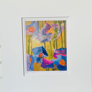 Carla Weaver - Print - Blue Poppies- white matted  16" x 20" - Carla Weaver - Print - McMillan Arts Centre & MAC Box Office