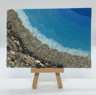 Jan Myers- Mixed Media -Beach Scene - Jan Myers - McMillan Arts Centre Gallery, Gift Shop and Box Office - Vancouver Island Art Gallery