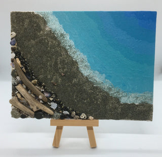 Jan Myers- Mixed Media - Beach Scene - Jan Myers - McMillan Arts Centre Gallery, Gift Shop and Box Office - Vancouver Island Art Gallery