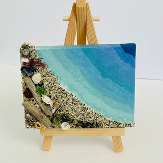 Jan Myers - Mixed Media - Beach Scene 4" x 3" - Magnet - Jan Myers - Mixed Media - McMillan Arts Centre & MAC Box Office