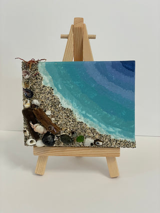 Jan Myers - Mixed Media - Beach scene 4" x 3" - Jan Myers - Mixed Media - McMillan Arts Centre & MAC Box Office