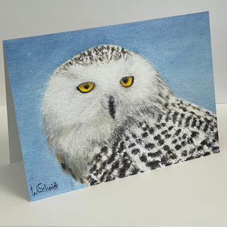Wendy Schmidt - Card - "The Snowy Look"  Snowy Owl - Wendy Schmidt - Card - McMillan Arts Centre & MAC Box Office