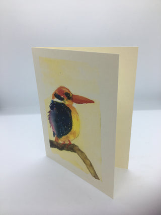 Pam Vest - Card - Black-backed Kingfisher - Pam Vest - McMillan Arts Centre Gallery, Gift Shop and Box Office - Vancouver Island Art Gallery