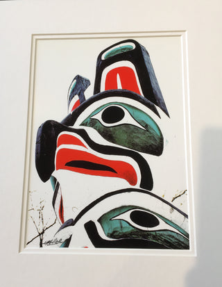 Gerald Fuller - Print - Marriage Totem Pole carved by F. Robinson - Gerald Fuller - McMillan Arts Centre Gallery, Gift Shop and Box Office - Vancouver Island Art Gallery