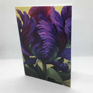 Muriel Bush - Card - Purple Parrot Tulip - Muriel Bush - McMillan Arts Centre Gallery, Gift Shop and Box Office - Vancouver Island Art Gallery