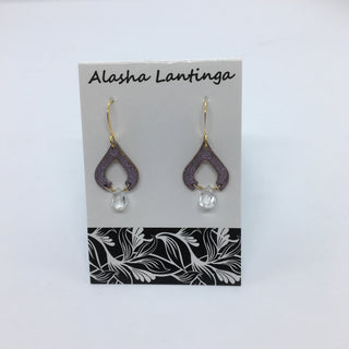 Alasha Lantinga - Earrings - ‚ÄúWillow Lavender‚Äù with clear Quartz - Alasha Lantinga - McMillan Arts Centre Gallery, Gift Shop and Box Office - Vancouver Island Art Gallery