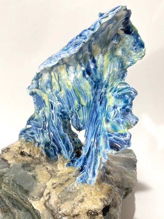 Mary Flores - Porcelain Wave mounted on slate - MAC-Donation - McMillan Arts Centre Gallery, Gift Shop and Box Office - Vancouver Island Art Gallery