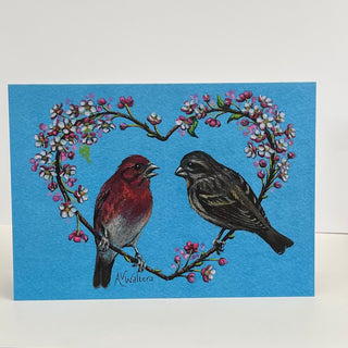 Andrea Walters - Card - Finch Heart - Andrea Walters - McMillan Arts Centre Gallery, Gift Shop and Box Office - Vancouver Island Art Gallery
