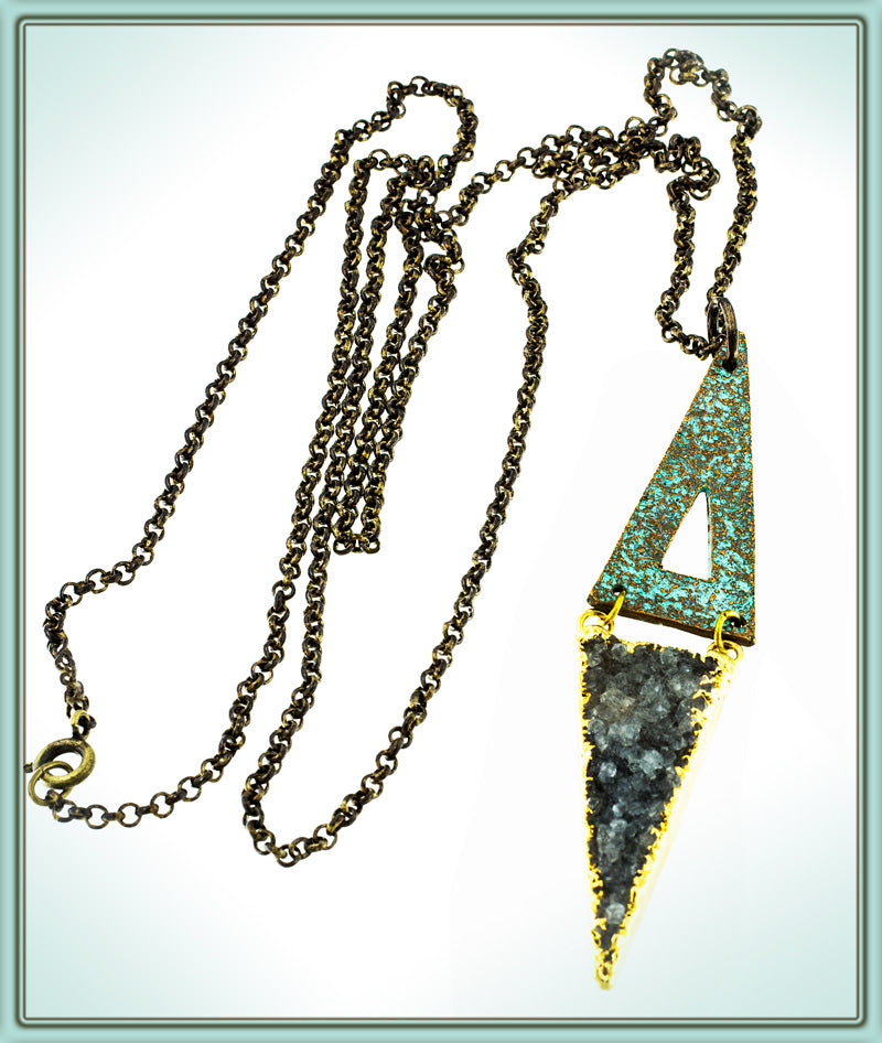 Alasha Lantinga - Necklace - "Aphrodite" light druzy with cut out - Alasha Lantinga - Jewellery - McMillan Arts Centre & MAC Box Office