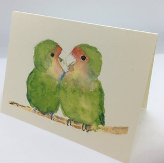 Pam Vest - Card - Rosy Faced Lovebird - Pam Vest - McMillan Arts Centre Gallery, Gift Shop and Box Office - Vancouver Island Art Gallery