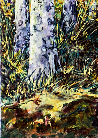 Lynn Orriss - Acrylic Painting - Birch Trees Season II - Lynn Orriss - McMillan Arts Centre Gallery, Gift Shop and Box Office - Vancouver Island Art Gallery