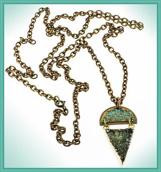 Alasha Lantinga - Necklace - "Asteria" floral with light druzy - Alasha Lantinga - Jewellery - McMillan Arts Centre & MAC Box Office