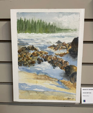 Angie Bettam - Watercolour Painting - "Remote Shores" painted on wood - Angie Bettam - Painting - McMillan Arts Centre & MAC Box Office