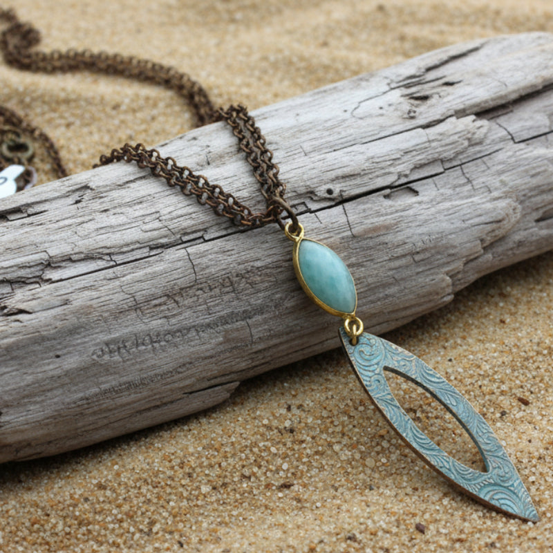 Alasha Lantinga - Necklace - "Juliet" with Amazonite bezel - Alasha Lantinga - Jewellery - McMillan Arts Centre & MAC Box Office