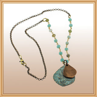 Alasha Lantinga - Necklace - "Siona" with Peruvian Opal on a short chain - Alasha Lantinga - Jewellery - McMillan Arts Centre & MAC Box Office